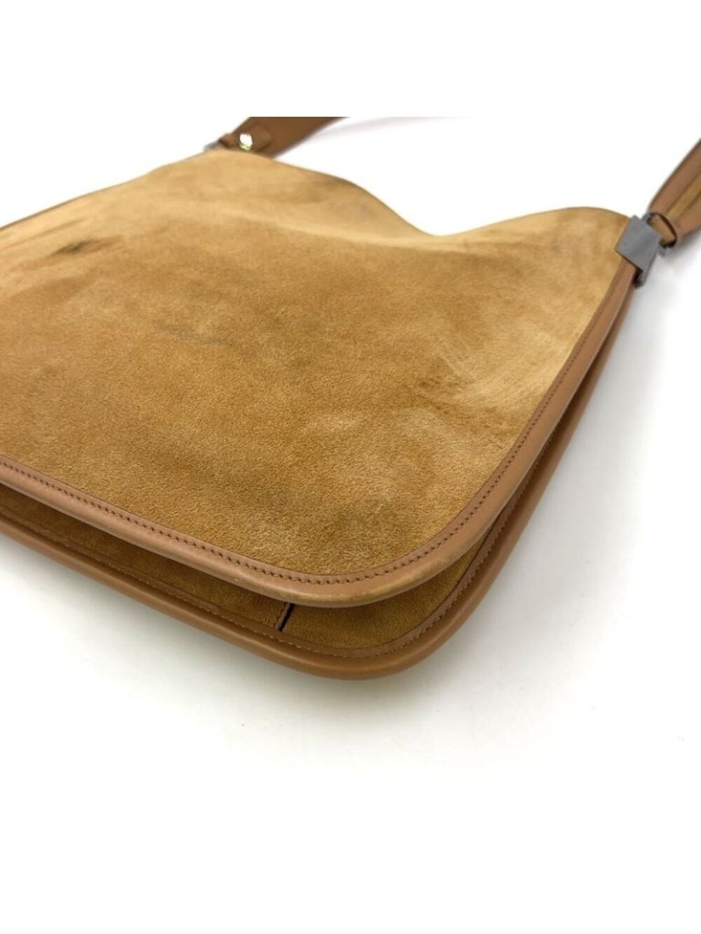 Gucci Leather Suede Brown Shoulder Bag Silver - Picture 11 of 15